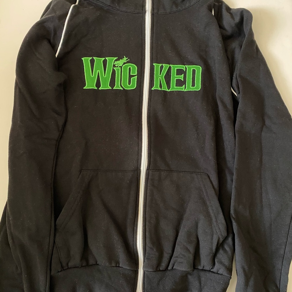 Wicked Broadway Musical Black Zip Up Jacket Size S OZ